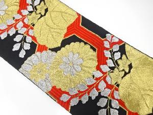 アンティーク　亀甲に桐・菊模様織出し袋帯（着用可）